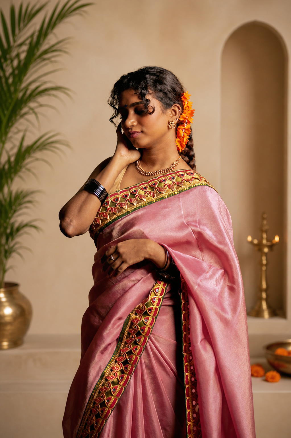 Blush Heritage Silk Saree