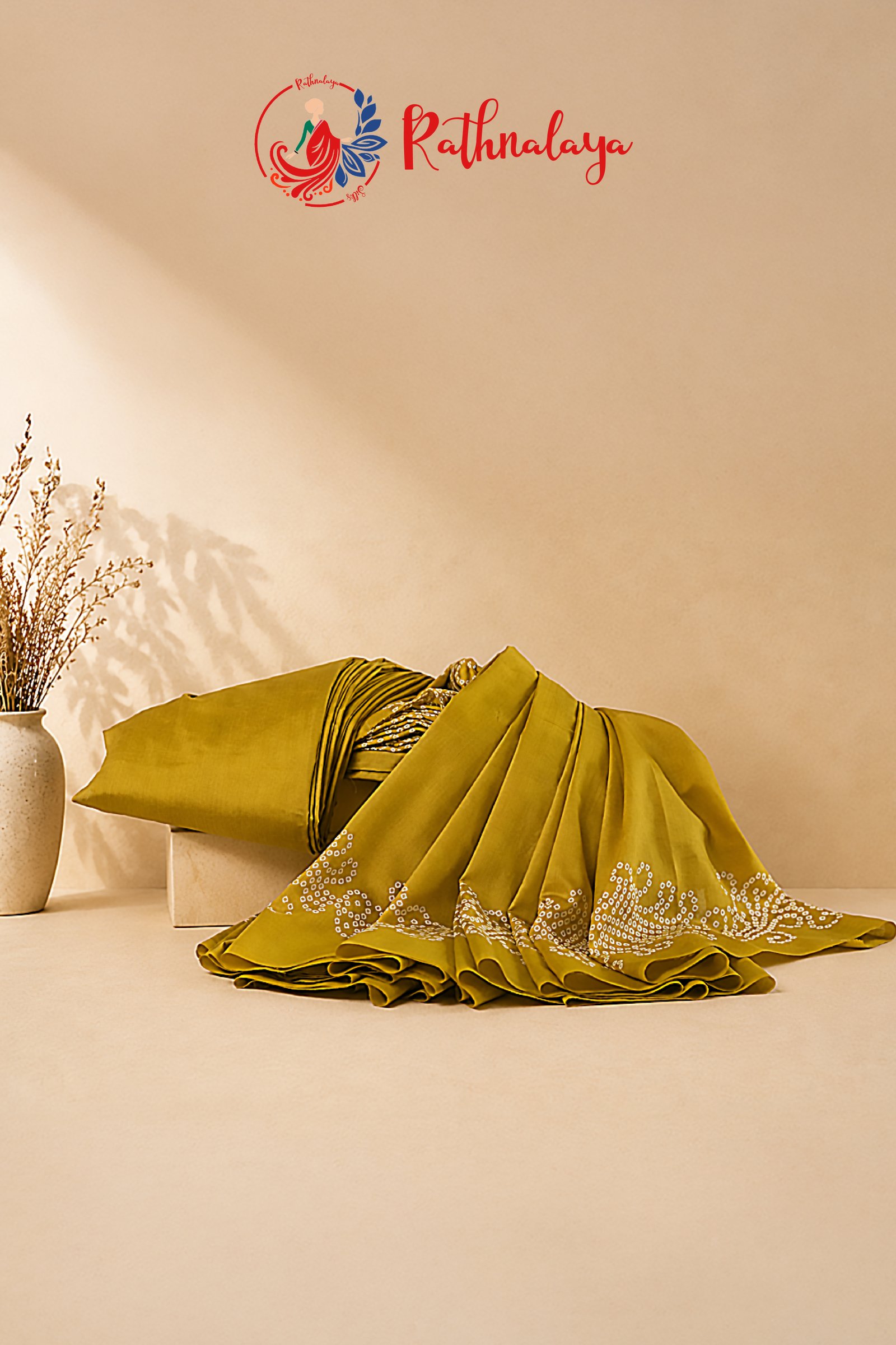 Mustard Bandhani Grace Saree