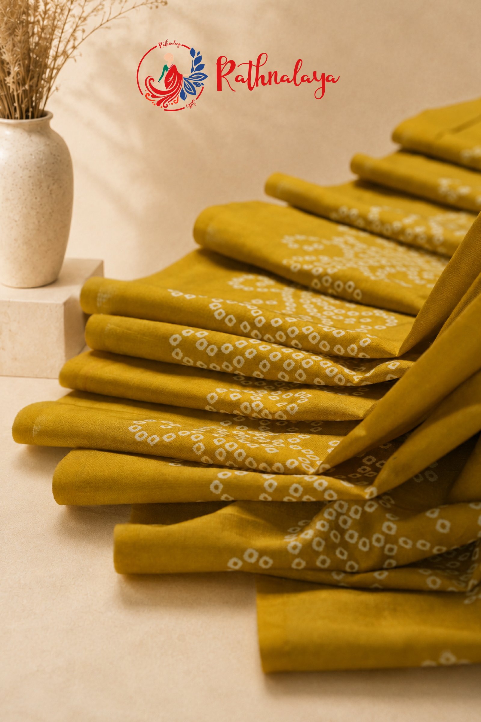 Mustard Bandhani Grace Saree