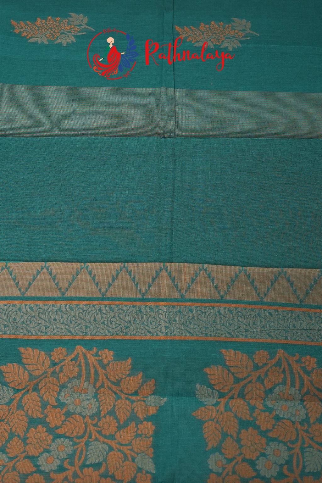 Meghana Teal Heritage Saree
