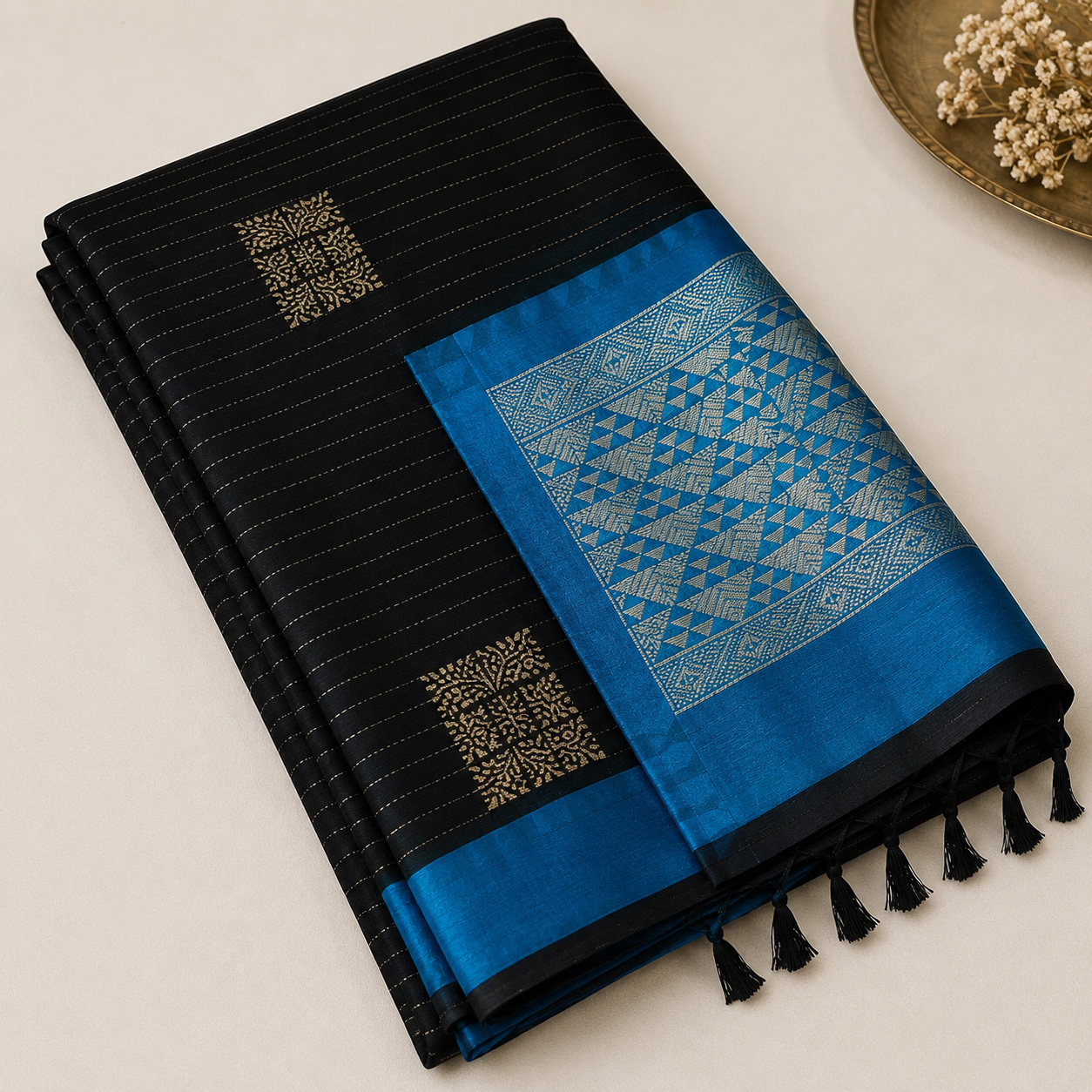 Royal Noir Blue  Saree