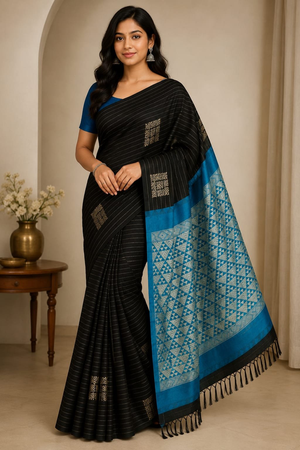 Royal Noir Blue  Saree