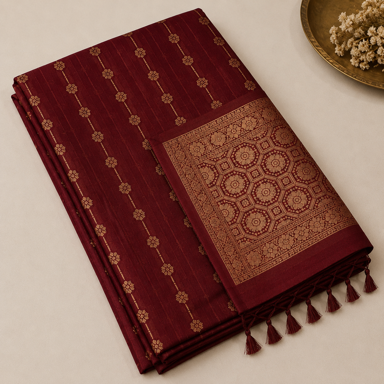 Royal Maroon Heritage Saree